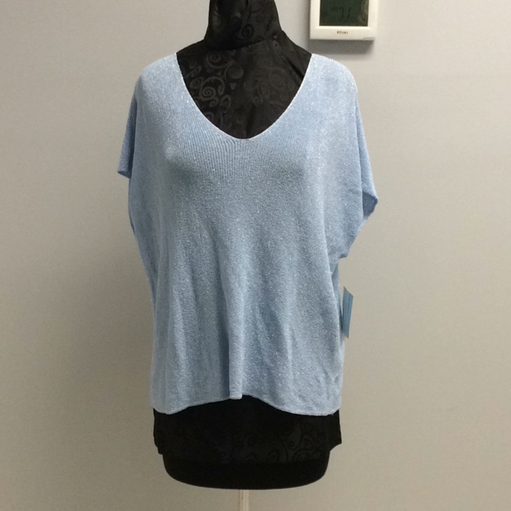 CeCe Baby Blue Shimmer Sweater